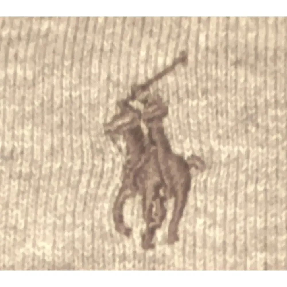 Polo Ralph Lauren Mens XXL Gray V-Neck Knit Cotton Logo Long Sleeve Sweater